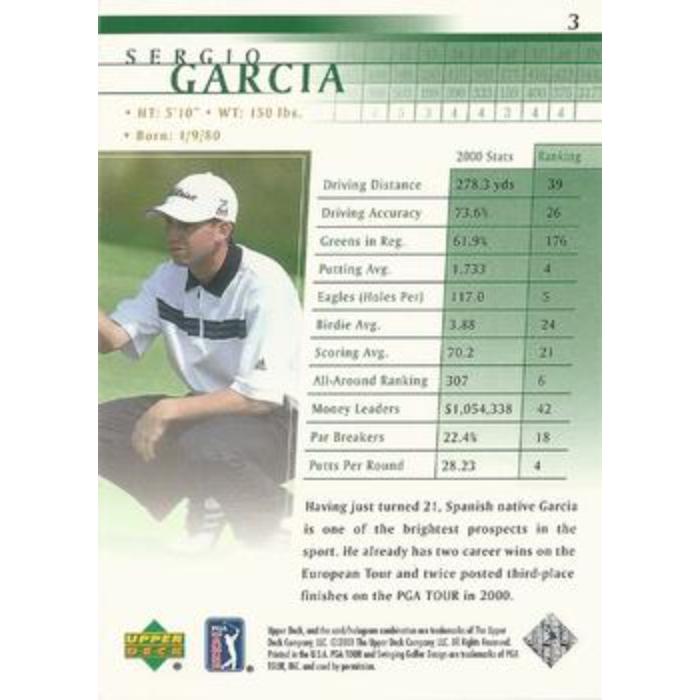 Sergio Garcia (Rookie) - 2001 Upper Deck Golf #3