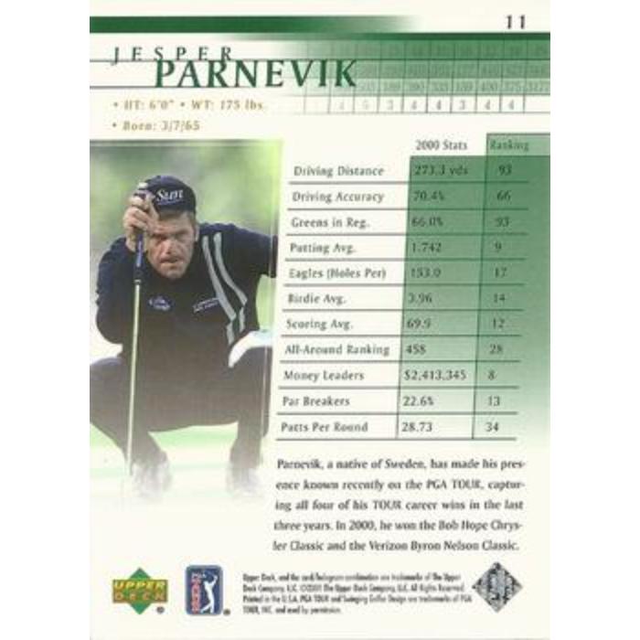 Jesper Parnevik (Rookie) - 2001 Upper Deck Golf #11