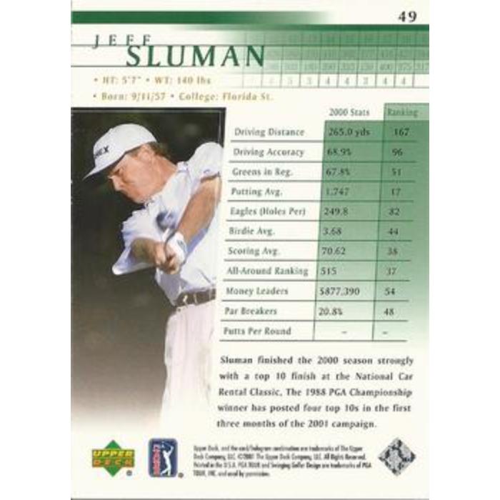 Jeff Sluman - 2001 Upper Deck Golf #49