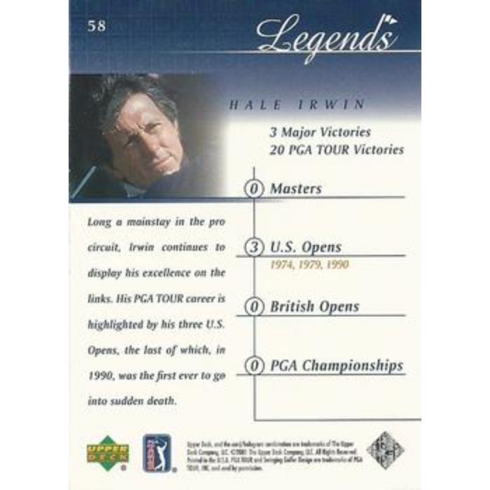 Hale Irwin - 2001 Upper Deck Golf #58
