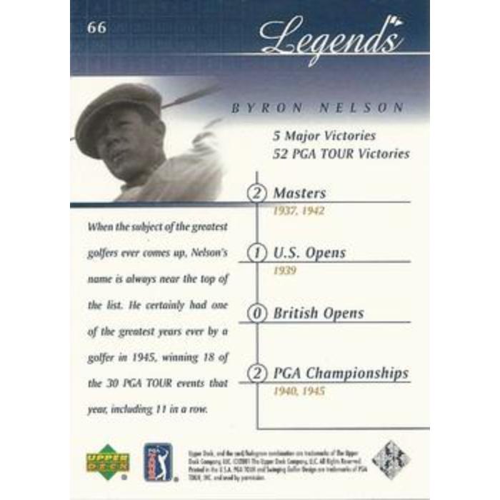 Byron Nelson - 2001 Upper Deck Golf #66