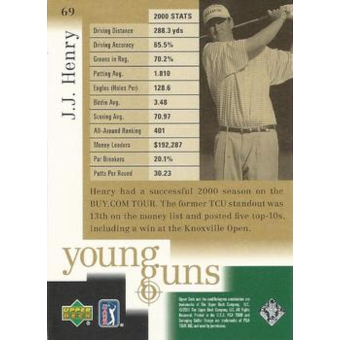 J.J. Henry (Young Gun Rookie) - 2001 Upper Deck Golf #69