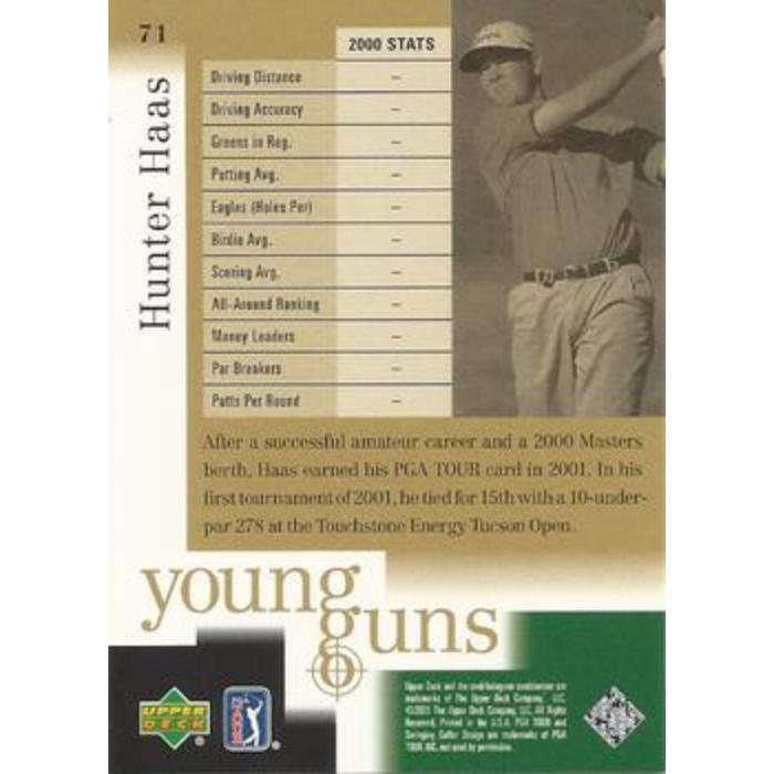 Hunter Haas (Young Gun Rookie) - 2001 Upper Deck Golf #71