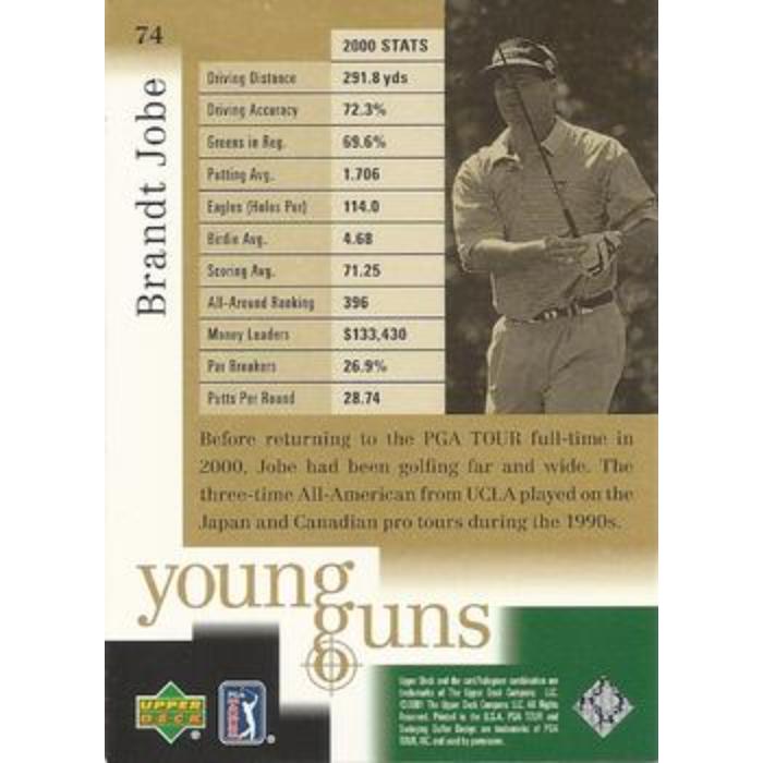 Brandt Jobe (Young Gun) - 2001 Upper Deck Golf #74
