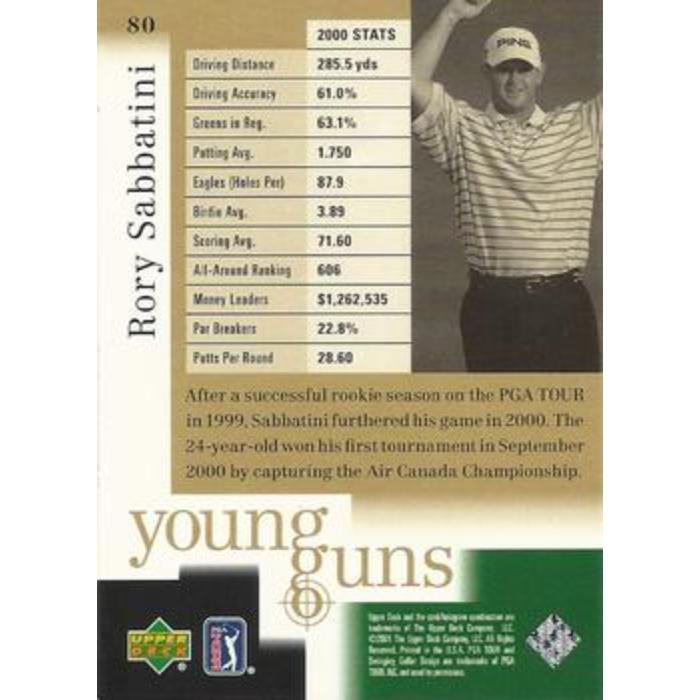 Rory Sabbatini (Young Gun Rookie) - 2001 Upper Deck Golf #80