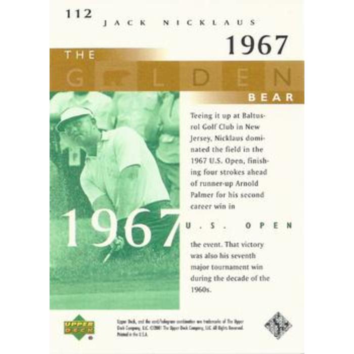 Jack Nicklaus (1967 US Open) - 2001 Upper Deck Golf #112