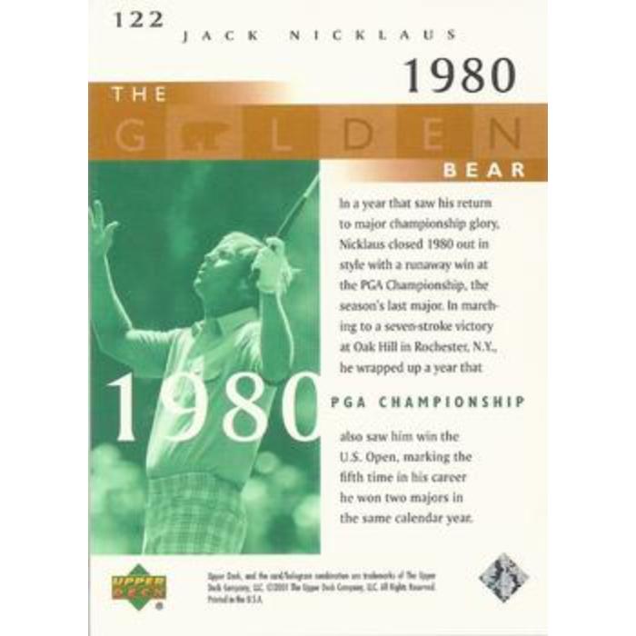 Jack Nicklaus (1980 PGA Championship) - 2001 Upper Deck Golf #122