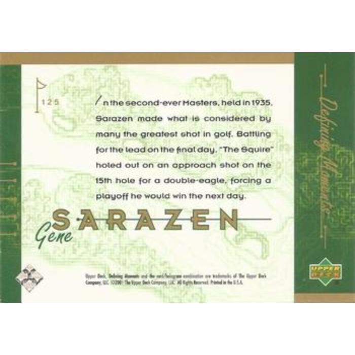 Gene Sarazen (Defining Moments) - 2001 Upper Deck Golf #125