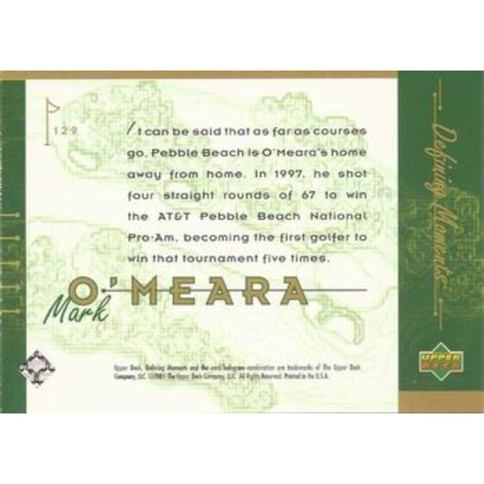 Mark O'Meara (Defining Moments) - 2001 Upper Deck Golf #129