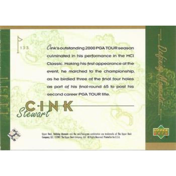Stewart Cink (Defining Moments) - 2001 Upper Deck Golf #133