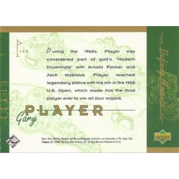 Gary Player (Defining Moments) - 2001 Upper Deck Golf #140