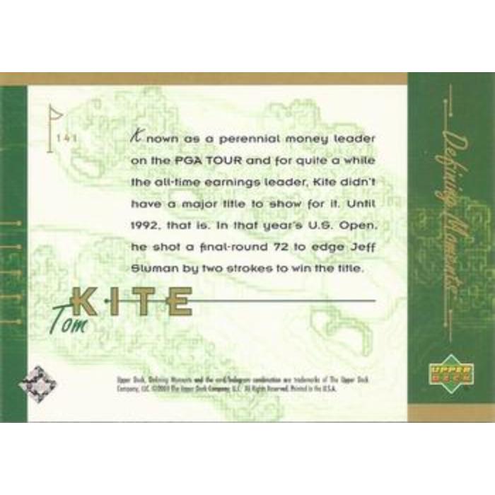 Tom Kite (Defining Moments) - 2001 Upper Deck Golf #141