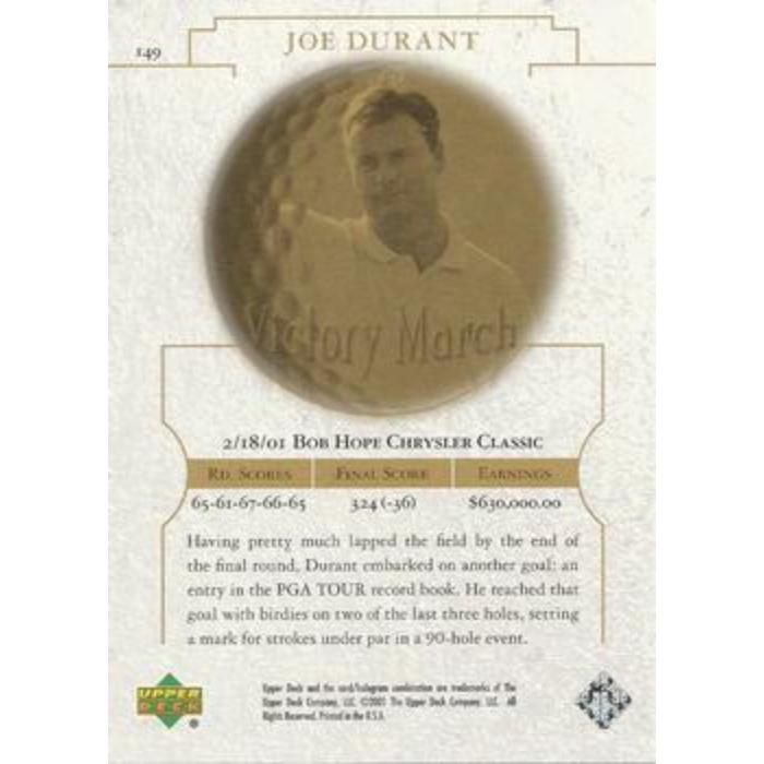 Joe Durant (Victory Match) - 2001 Upper Deck Golf #149