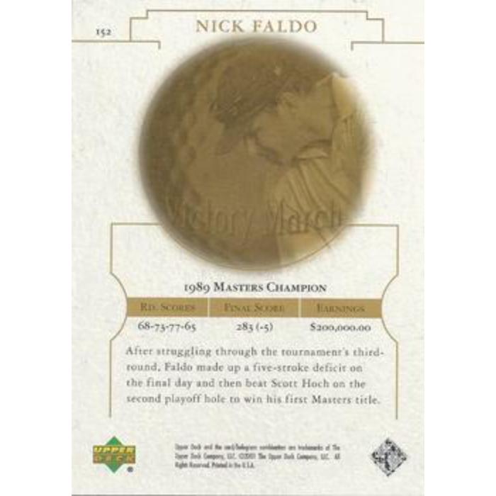 Nick Faldo (Victory Match) - 2001 Upper Deck Golf #152