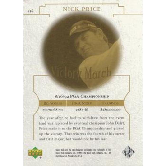 Nick Price (Victory Match) - 2001 Upper Deck Golf #156