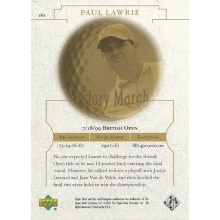 Paul Lawrie (Victory Match) - 2001 Upper Deck Golf #161