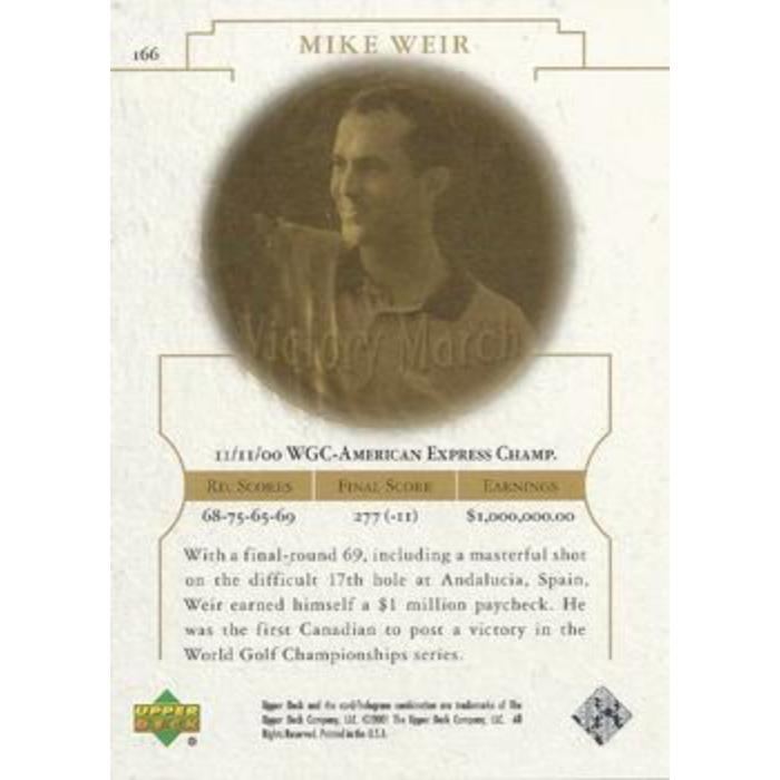 Mike Weir (Victory Match) - 2001 Upper Deck Golf #166