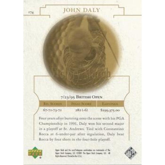 John Daly (Victory Match) - 2001 Upper Deck Golf #174