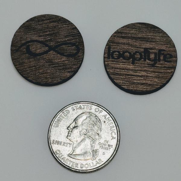 Walnut Wood Ball Marker size comparison