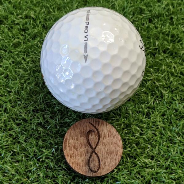 Walnut Wood Ball Marker on the Green