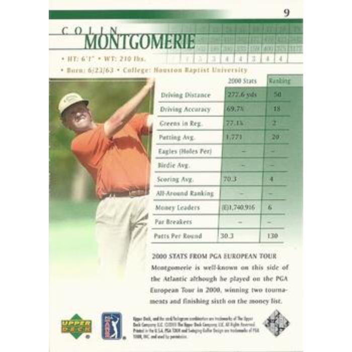 Colin Montgomerie - 2001 Upper Deck Golf #9