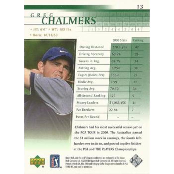 Greg Chalmers (Rookie) - 2001 Upper Deck Golf #13