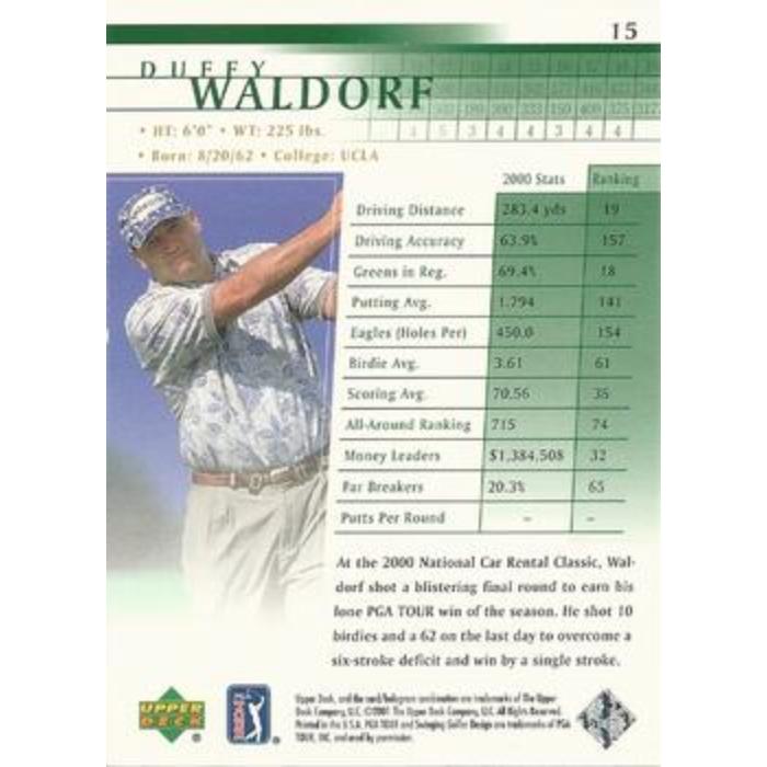 Duffy Waldorf - 2001 Upper Deck Golf #15