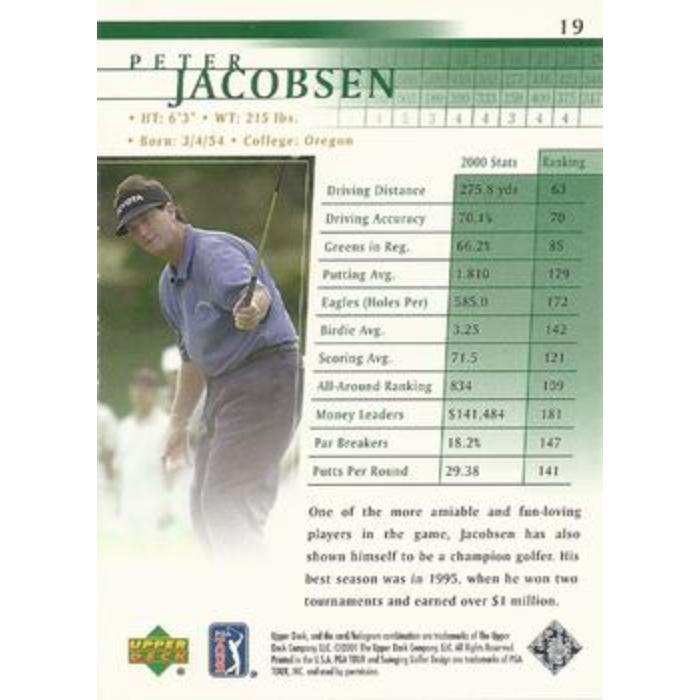 Peter Jacobsen - 2001 Upper Deck Golf #19