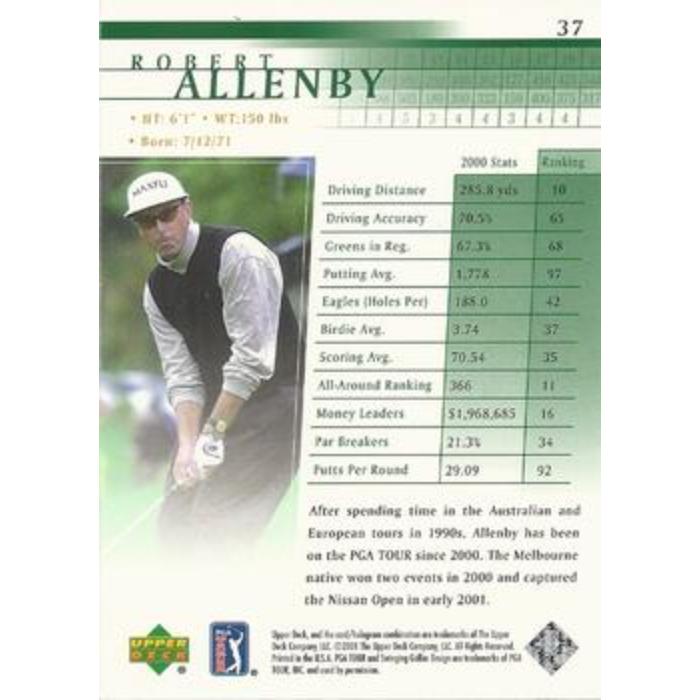 Robert Allenby (Rookie) - 2001 Upper Deck Golf #37