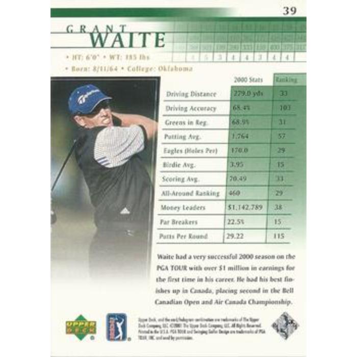 Grant Waite (Rookie) - 2001 Upper Deck Golf #39