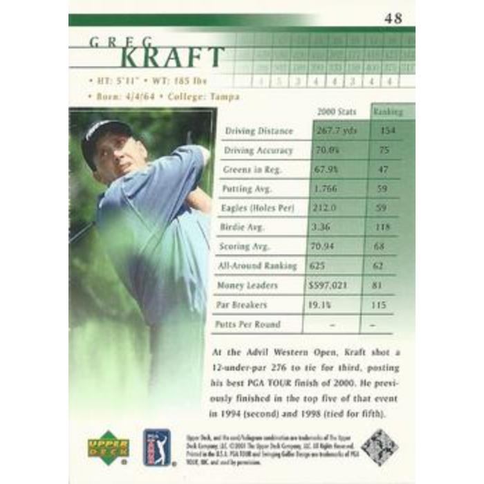 Greg Kraft - 2001 Upper Deck Golf #48