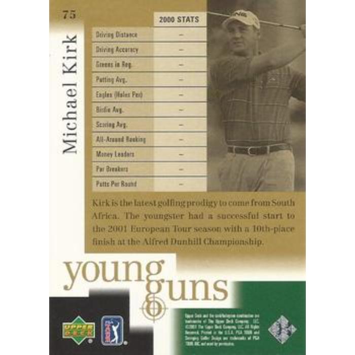 Michael Kirk (Young Gun Rookie) - 2001 Upper Deck Golf #75