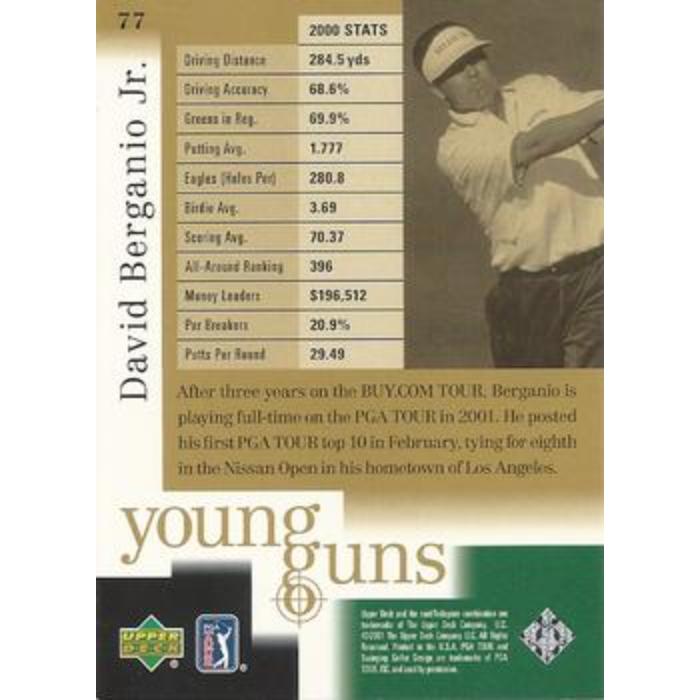 David Berganio (Young Gun Rookie) - 2001 Upper Deck Golf #77