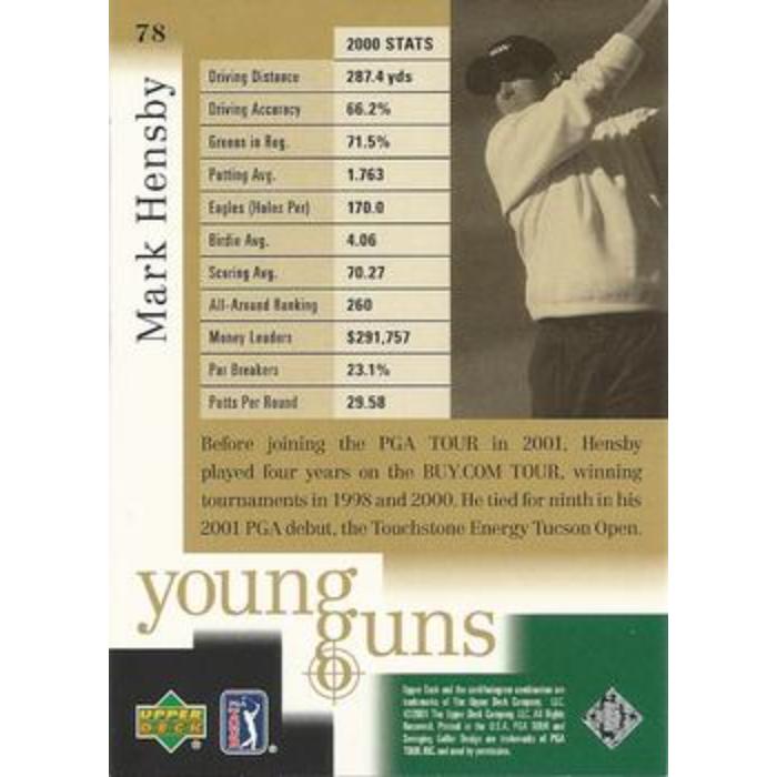 Mark Hensby (Young Gun Rookie) - 2001 Upper Deck Golf #78