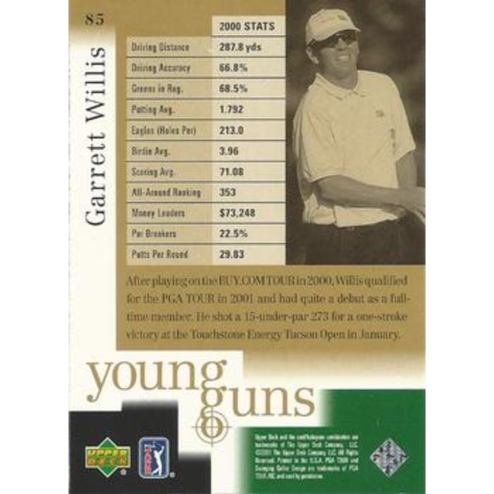 Garrett Willis (Young Gun Rookie) - 2001 Upper Deck Golf #85