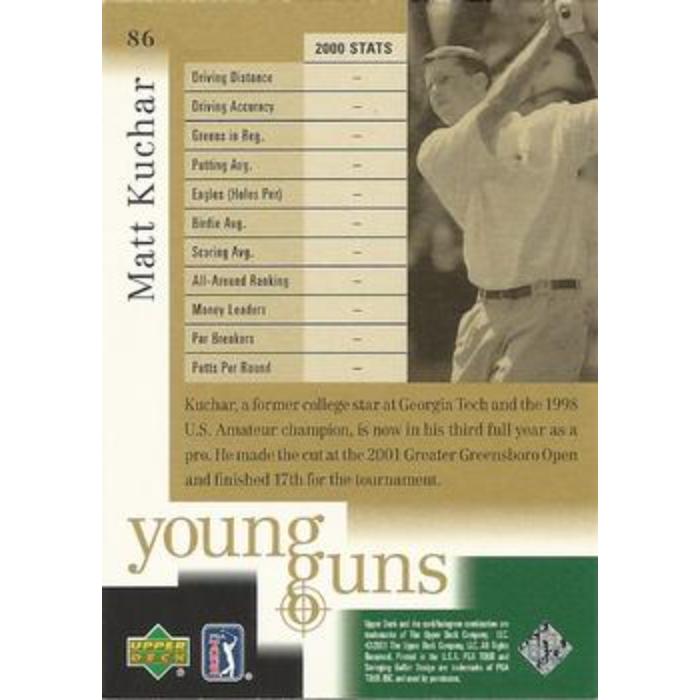 Matt Kuchar (Young Gun Rookie) - 2001 Upper Deck Golf #86