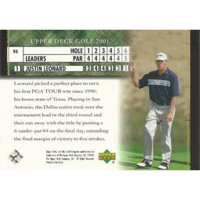 Justin Leonard (Leaderboard) - 2001 Upper Deck Golf #94