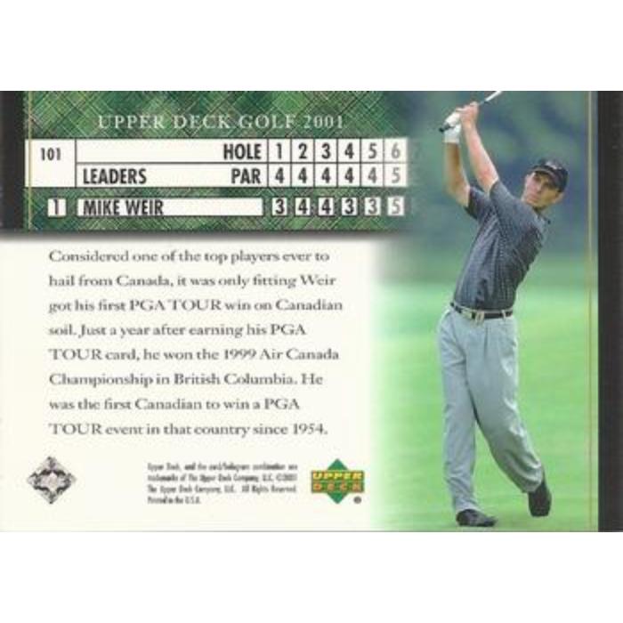 Mike Weir (Leaderboard) - 2001 Upper Deck Golf #101