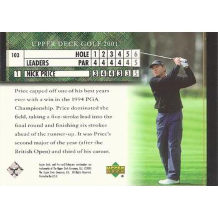 Nick Price (Leaderboard) - 2001 Upper Deck Golf #103