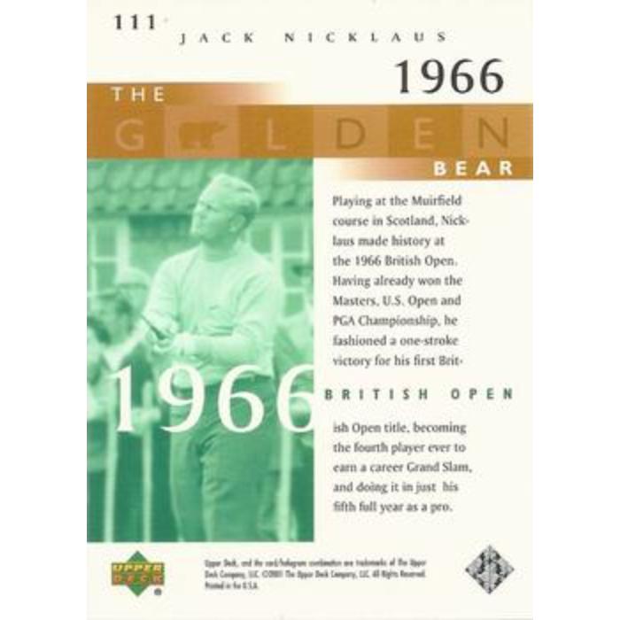 Jack Nicklaus (1966 British Open) - 2001 Upper Deck Golf #111