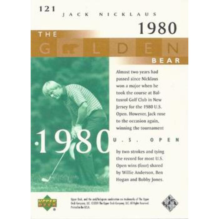 Jack Nicklaus (1980 US Open) - 2001 Upper Deck Golf #121