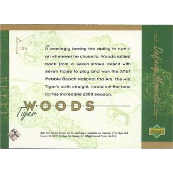 Tiger Woods (Defining Moments) - 2001 Upper Deck Golf #124