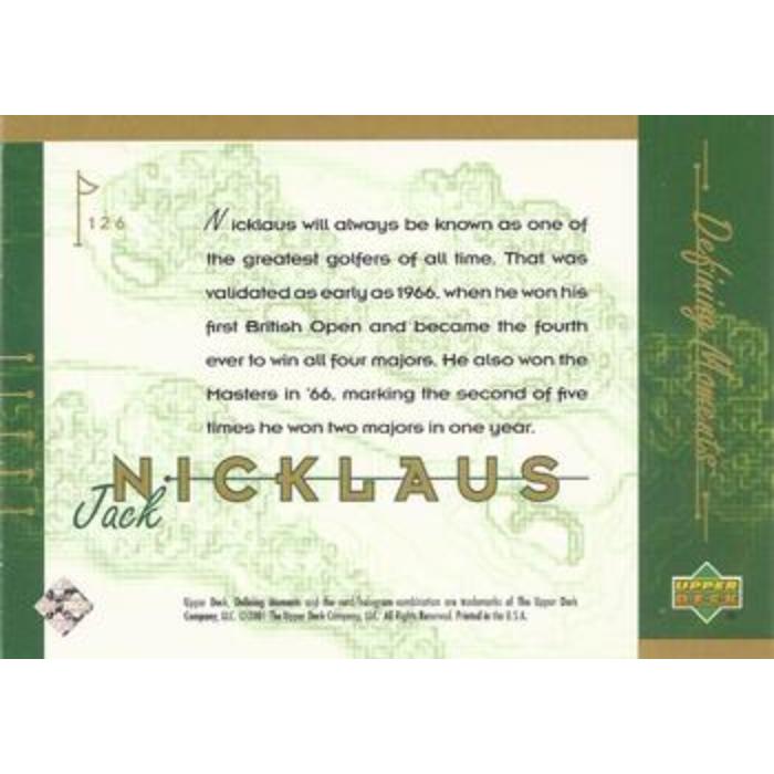 Jack Nicklaus (Defining Moments) - 2001 Upper Deck Golf #126