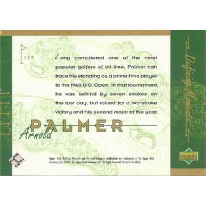 Arnold Palmer (Defining Moments) - 2001 Upper Deck Golf #127