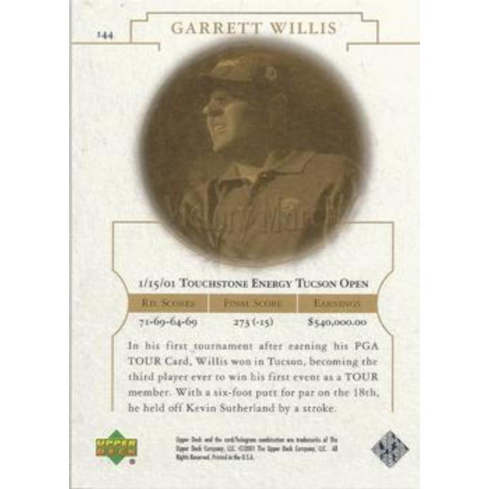 Garrett Willis (Victory Match) - 2001 Upper Deck Golf #144