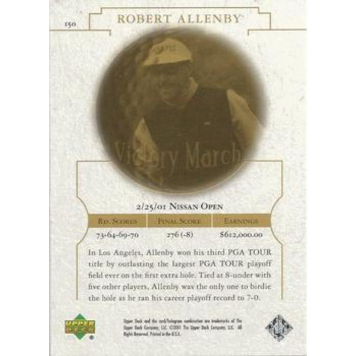 Robert Allenby (Victory Match) - 2001 Upper Deck Golf #150