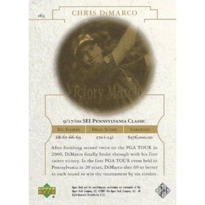 Chris DiMarco (Victory Match) - 2001 Upper Deck Golf #163