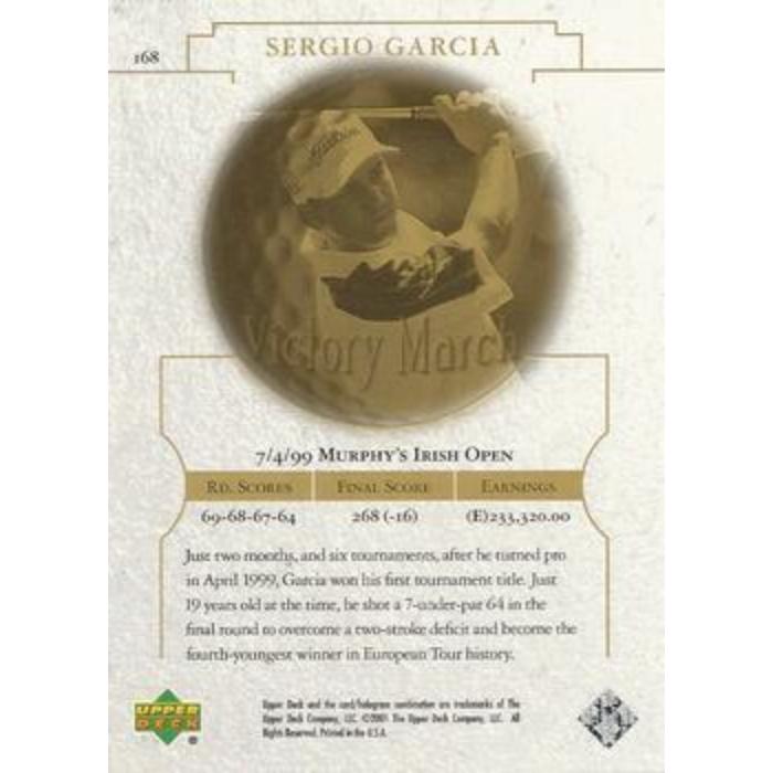 Sergio Garcia (Victory Match) - 2001 Upper Deck Golf #168